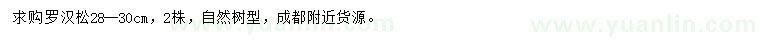求購28-30公分羅漢松