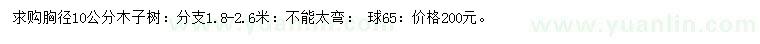 求購胸徑10公分木子樹