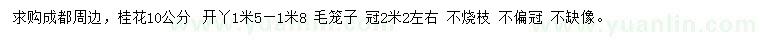 求購10公分桂花