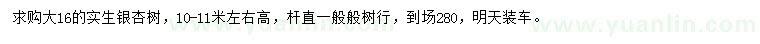 求購16公分銀杏