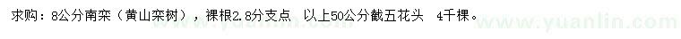 求購8公分南欒