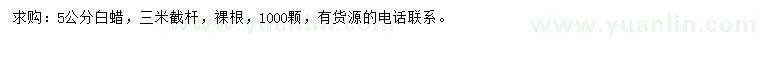求購5公分白蠟