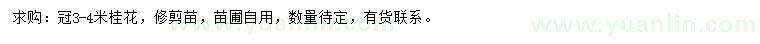 求購冠3-4米桂花