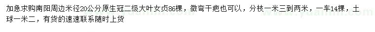 求購米徑20公分大葉女貞