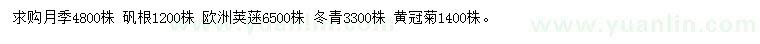 求購月季、礬根、歐洲莢蒾等