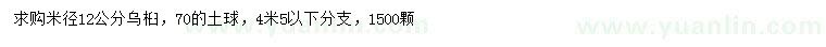 求購米徑12公分烏桕