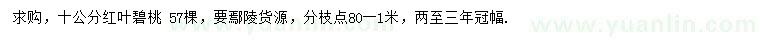 求購10公分紅葉碧桃