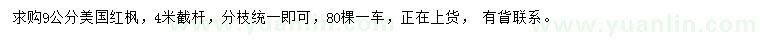 求購(gòu)9公分美國(guó)紅楓