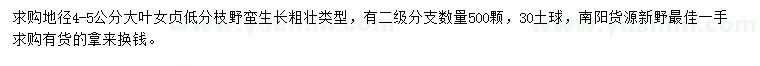 求購地徑4-5公分大葉女貞