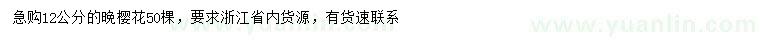 求購12公分晚櫻