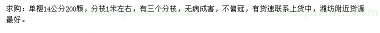 求購14公分單櫻