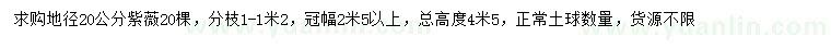 求購(gòu)地徑20公分紫薇