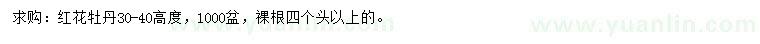 求購高30-40公分紅花牡丹