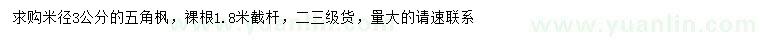 求購米徑3公分五角楓