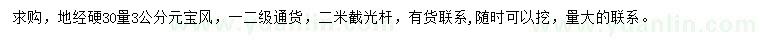 求購30量3公分元寶楓