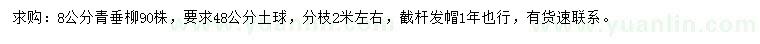 求購8公分青垂柳