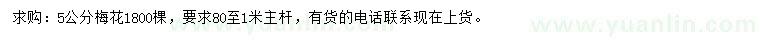 求購(gòu)5公分梅花
