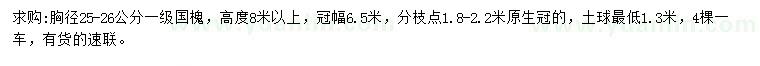 求購胸徑25-26公分國槐