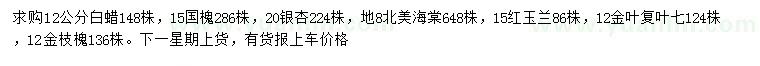 求購白蠟、國槐、銀杏等