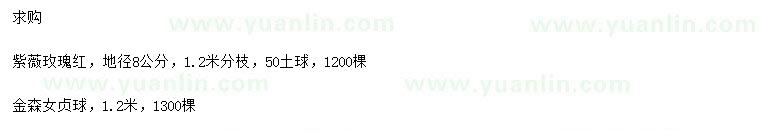 求購(gòu)地徑8公分玫瑰紅紫薇、1.2米金森女貞球