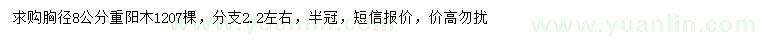 求購胸徑8公分重陽木