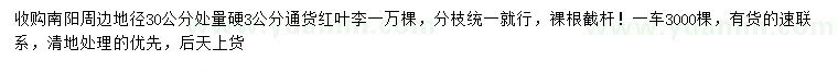 求購(gòu)30量3公分紅葉李