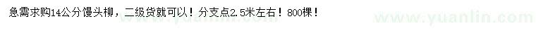 求購14公分饅頭柳