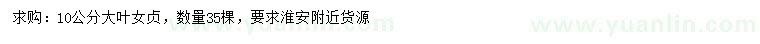 求購10公分大葉女貞
