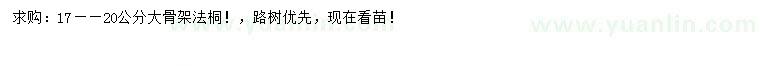 求購17-20公分法桐