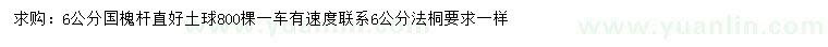 求購(gòu)6公分國(guó)槐、法桐