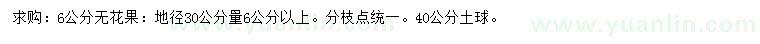求購30量6公分無花果