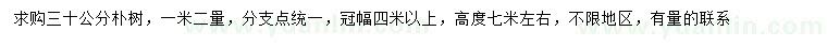 求購(gòu)1.2米量30公分樸樹(shù)