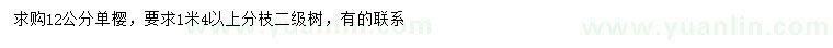 求購12公分單櫻
