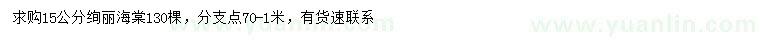 求購15公分絢麗海棠