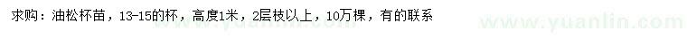 求購(gòu)高1米油松