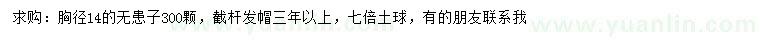 求購胸徑14公分無患子