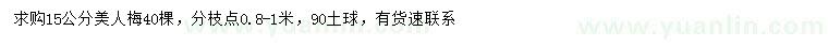 求購(gòu)15公分美人梅