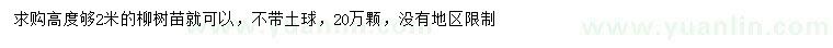 求購(gòu)高2米柳樹(shù)