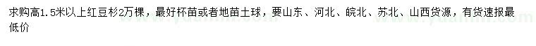 求購高1.5米以上紅豆杉