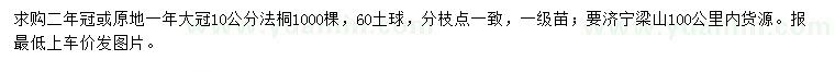 求購(gòu)10公分法桐