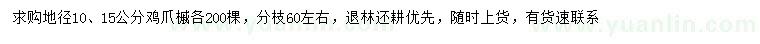 求購(gòu)地徑10、15公分雞爪槭