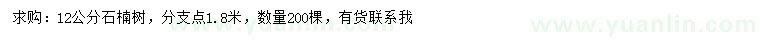 求購(gòu)12公分石楠