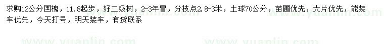 求購12公分國槐