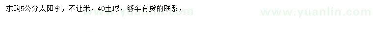 求購(gòu)5公分太陽(yáng)李
