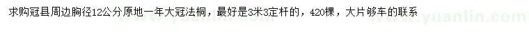 求購胸徑12公分法桐
