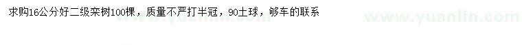 求購16公分欒樹