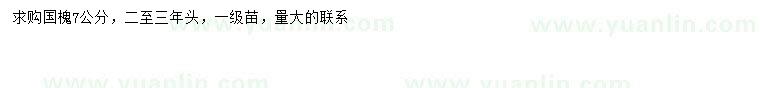 求購(gòu)7公分國(guó)槐