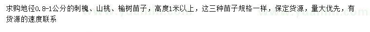 求購刺槐、山桃、榆樹(shù)