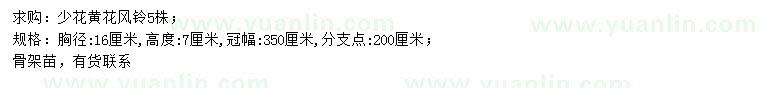 求購胸徑16公分少花黃花風(fēng)鈴