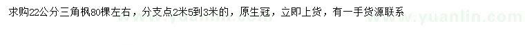 求購22公分三角楓